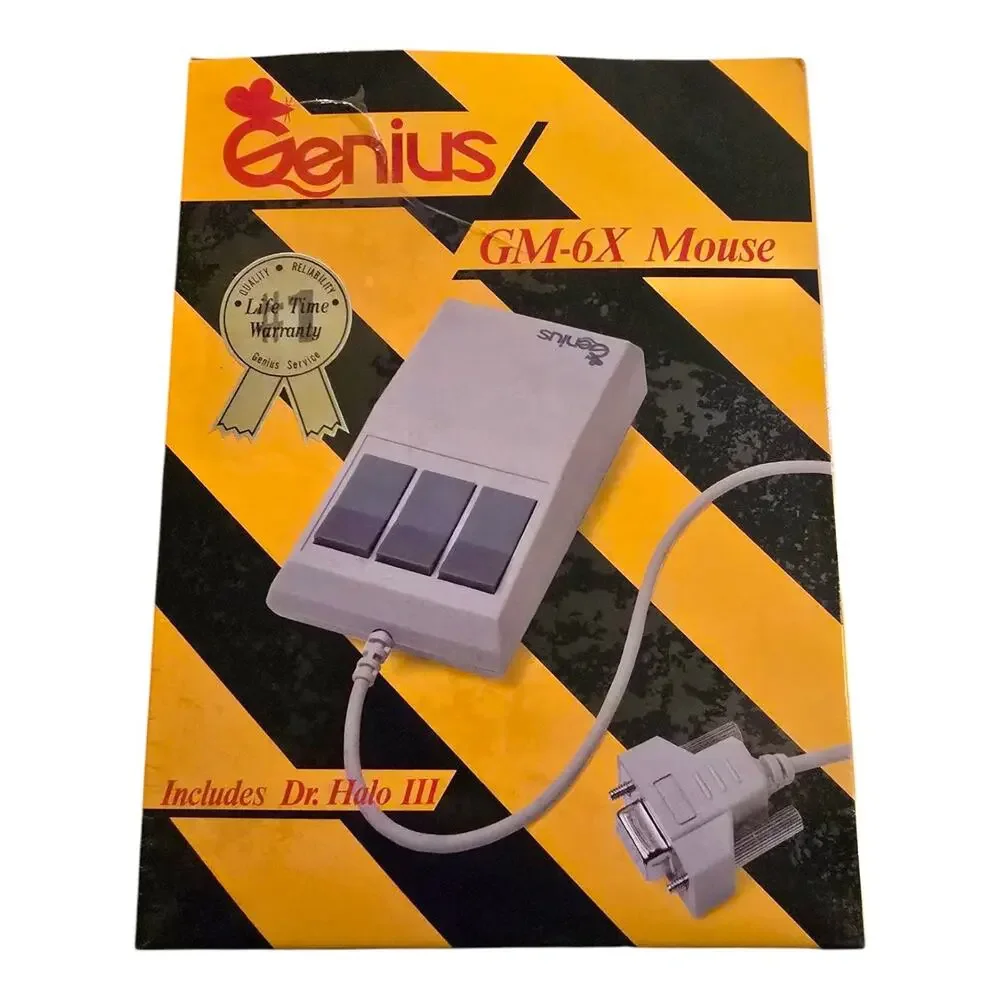 Vintage Genius Serial Mouse GM-6X Dr. Halo III Game Software BOX ONLY